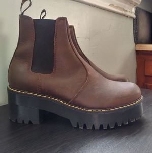 Dr. Martens Brown Leather Platform Chelsea Boots